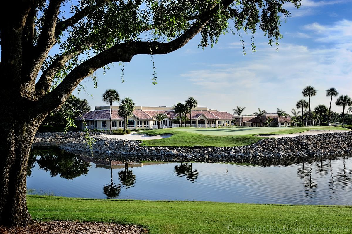 Worthington Country Club green and clubhouse, Bonita Springs, Florida