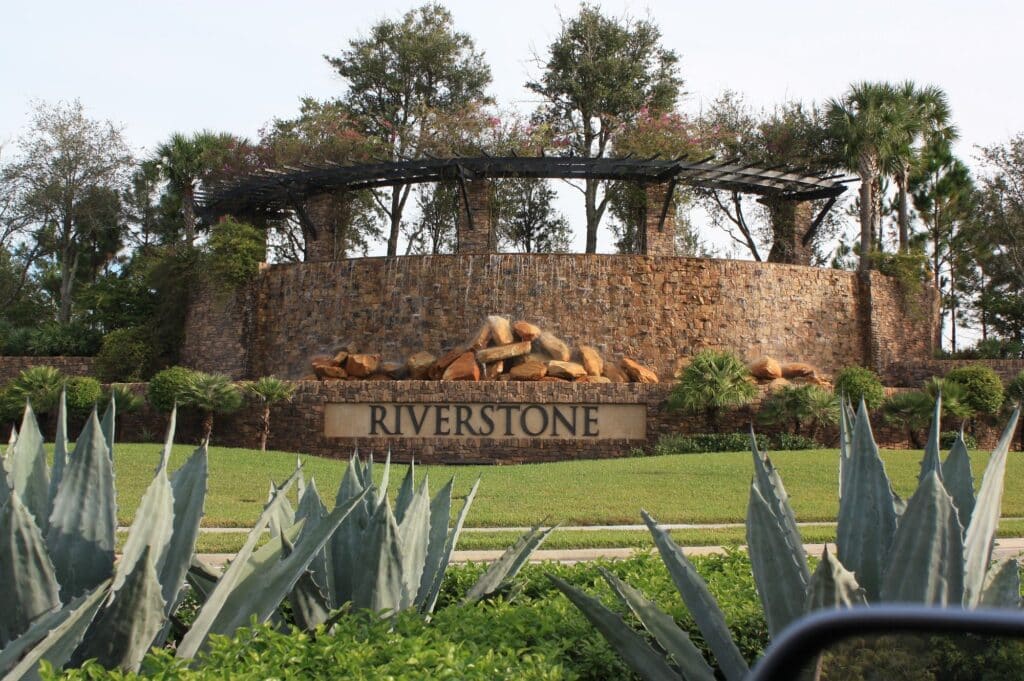 Riverstone Entrance Sign, Naples, Florida