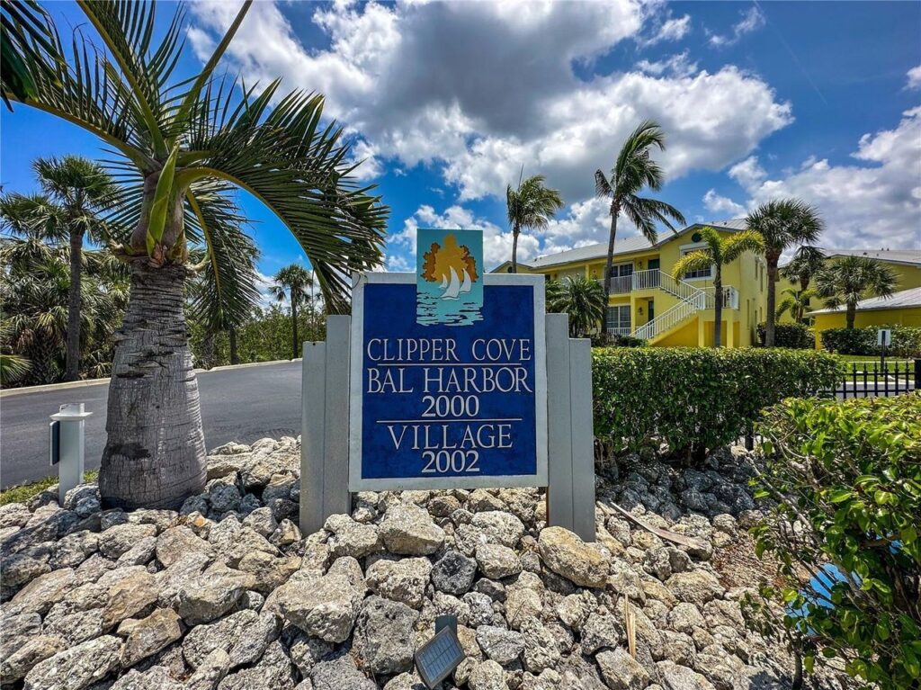 Entrance sign at Clipper Cove Village, Punta Gorda, FL