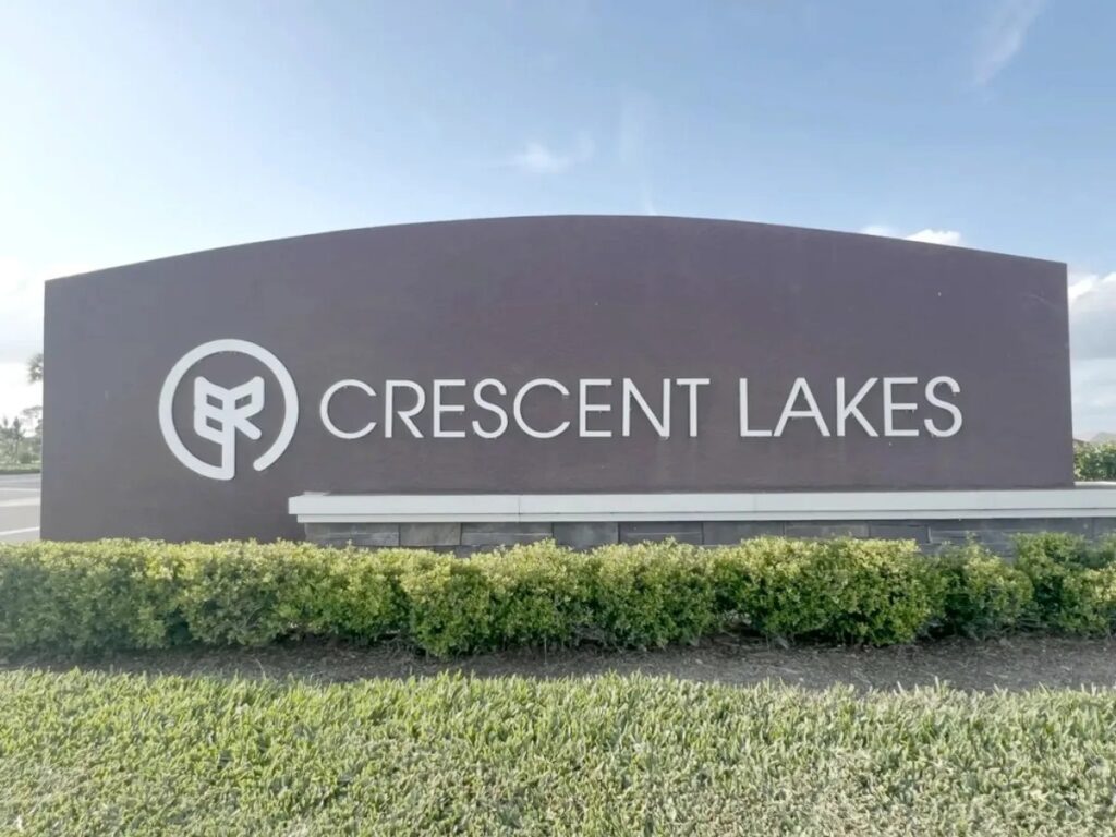 Entrance monument at Crescent Lakes, Babcock Ranch, Punta Gorda, FL